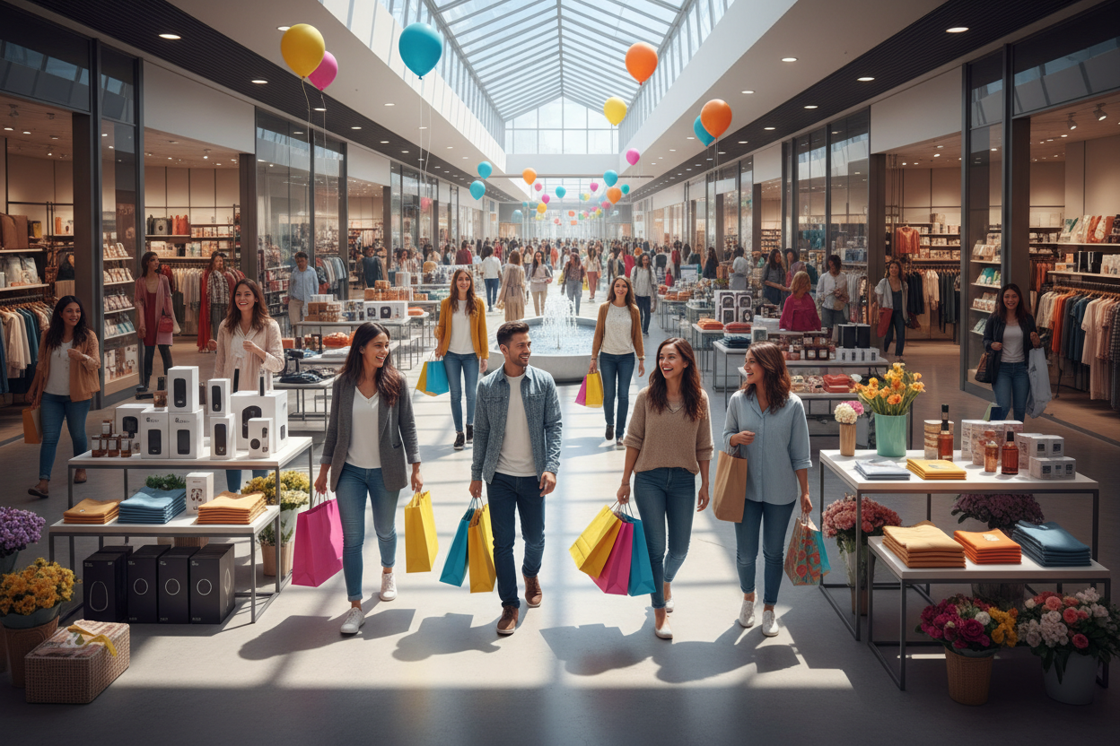fun shopping realistic colourful